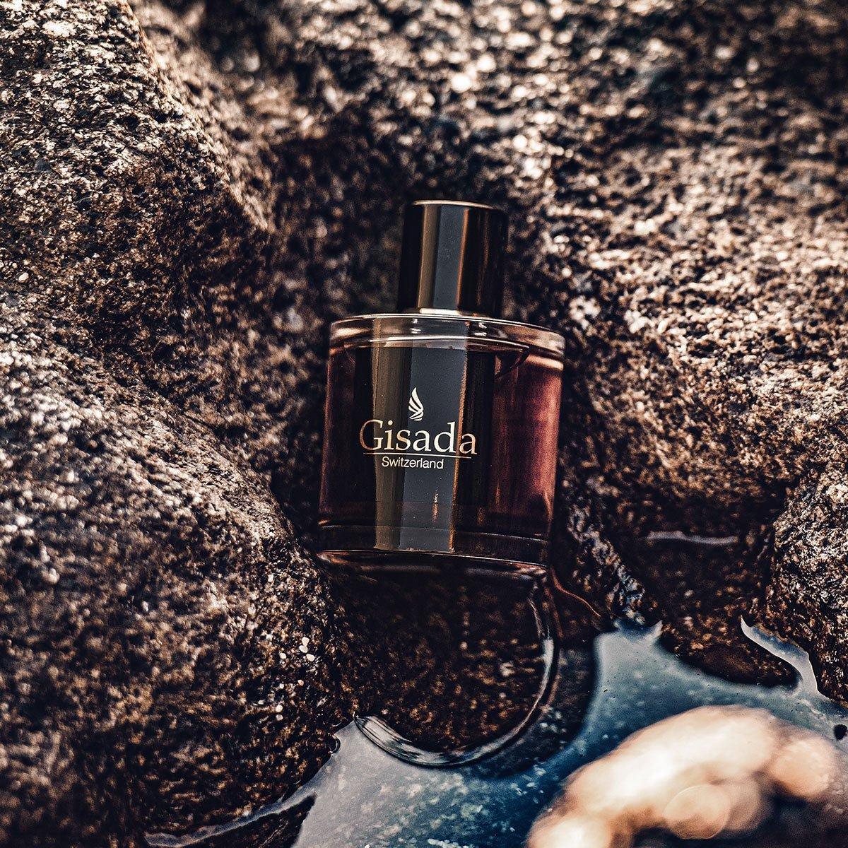Close-up of Ambassador Men cologne bottle – exclusive men’s parfum and signature perfume by Gisada.